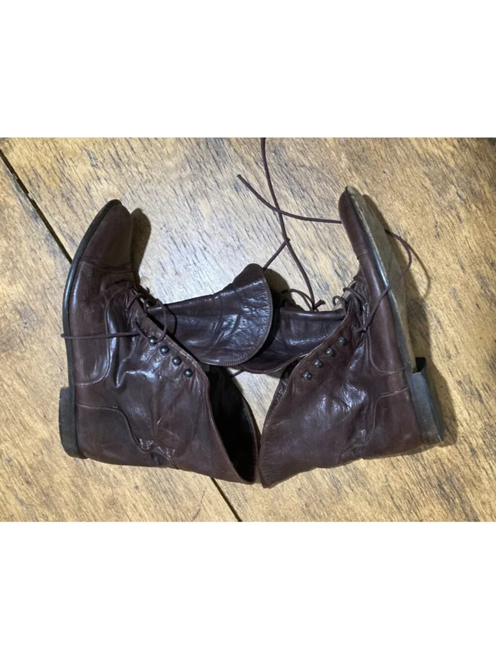 80's Style Charles David  Lace-Up Granny Boots Size 10 B